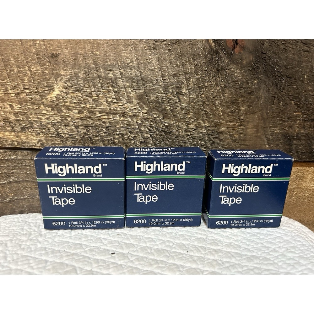 Highland 6200 Invisible Tape, 0.75 Inch x 36 Yards, Matte, Pack of 3